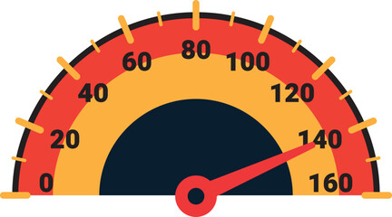 Fototapeta premium Illustration Of Gauge Indicator, Speedomeer, Odometer