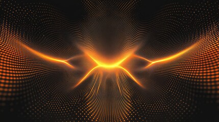 Dynamic particles array emitting a 3D vector background illustration