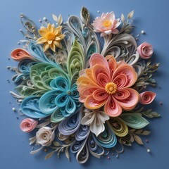paper quilling abstract floral background