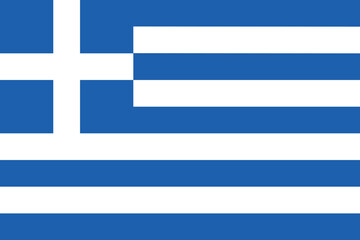 Greece flag official colors and proportion digital vector illustration. Pleated flag.