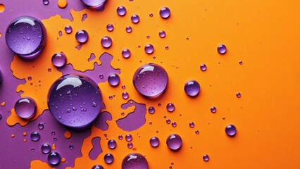 紫とオレンジと水滴