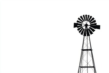 Vintage Windmill Silhouette Design