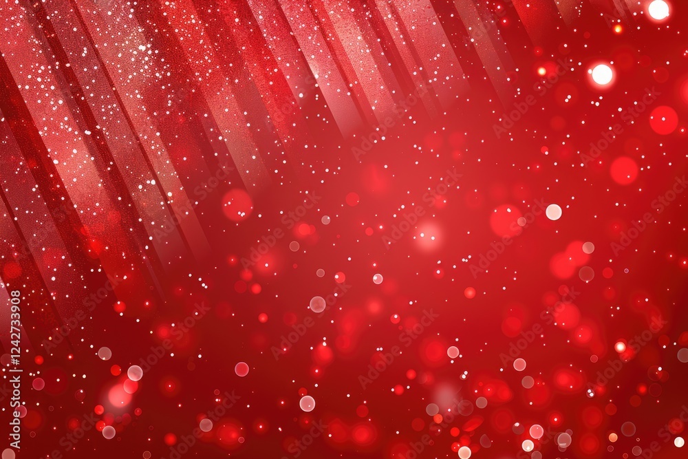 Poster abstract red background with sparkles and glimmers of light