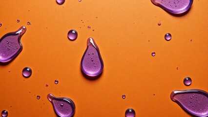 紫とオレンジと水滴