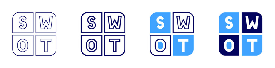 Data quality icon in 4 different styles. Thin Line, Line, Bold, and Bold Line. Duotone style. Editable stroke