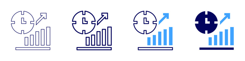 Obraz premium Debt analysis icon in 4 different styles. Thin Line, Line, Bold, and Bold Line. Duotone style. Editable stroke
