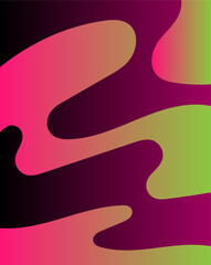 Bright abstract background with gradient in pink, green and crimson neon shades. Vector illustration