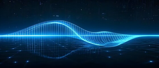 Futuristic point wave. Abstract background with a dynamic wave.Connecting background. fractal wave. Artificial intelligence