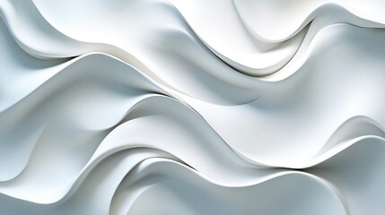 Obraz premium Abstract white wavy surface design, modern background, possible use in graphic design