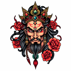 Fototapeta premium Ravana face tattoo