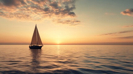 Sailboat sunset ocean tranquil peaceful serenity travel