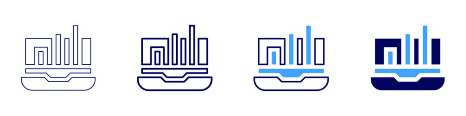 Workflow efficiency icon in 4 different styles. Thin Line, Line, Bold, and Bold Line. Duotone style. Editable stroke