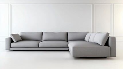 Gray Sectional Sofa in Modern Minimalist Living Room