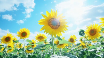 Golden Hour in a Sunflower Field