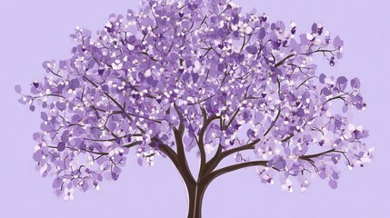 Obraz premium Serene Lavender Blossom Tree: A Delicate Floral Artwork for Your Home Decor