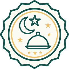 Halal logo emblem vector Halal sign certificate tag
