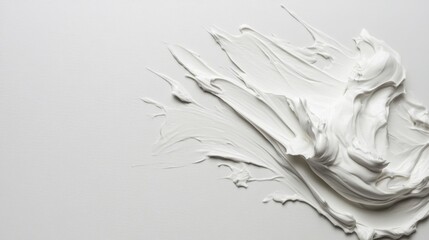 White cream swirl on white background, texture design
