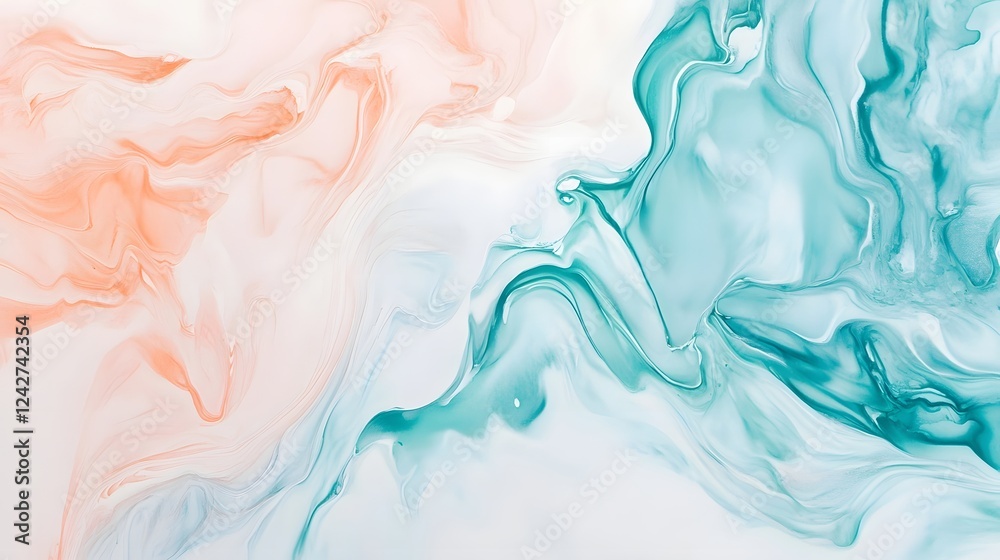 Poster captivating fluid art with mesmerizing swirls and vibrant colors