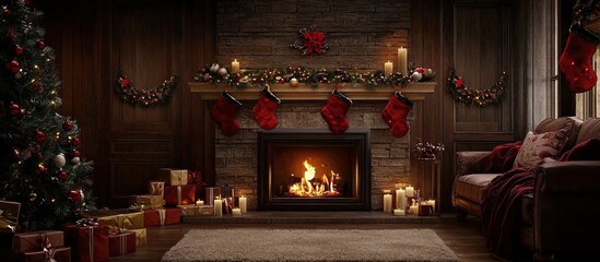 Cheerful ambiance in the living room perfect for Christmas gatherings.