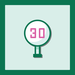 Speed Limit 30 Icon: Minimalist Road Sign Graphic