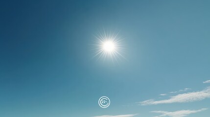 Bright Summer Sun in a Clear Blue Sky