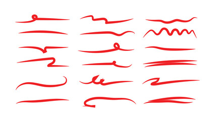 brush scribble underline. Set of brush crayon highlight underline symbol collection. Marker pen line highlight swoosh stroke. Squiggle brush scribble underline. Vector underline set
