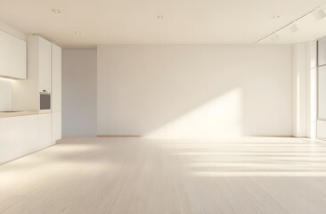 Fototapeta premium Minimalist Modern Kitchen Apartment Interior Design