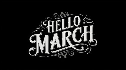 Obraz premium Hello March Vintage Sign