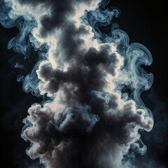 Real smoke exploding outwards with center space.