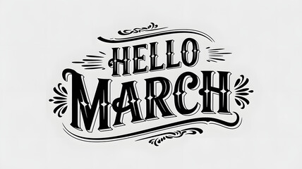 Hello March Vintage Sign