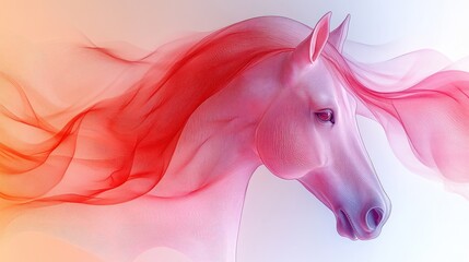 Naklejka premium Pastel horse, flowing mane, vibrant background, fantasy art, website header