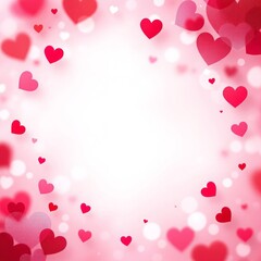 Happy Valentine's Day pink background with hearts