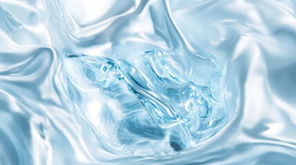 Serene Interplay: Liquid Essence Cascading Over Silken Waves of Pale Azure Luxury Texture
