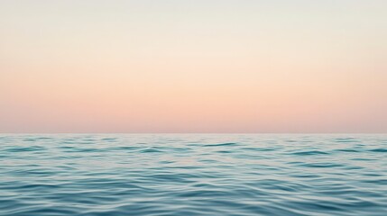 Obraz premium Serene Pastel Sunset Over the Ocean: A Captivating Coastal Landscape Painting