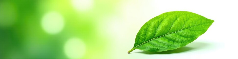 Obraz premium Fresh green cacao leaf isolated on white background, plant, green, leaves