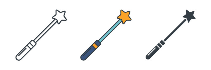 Magic Wand icon symbol vector illustration isolated on white background