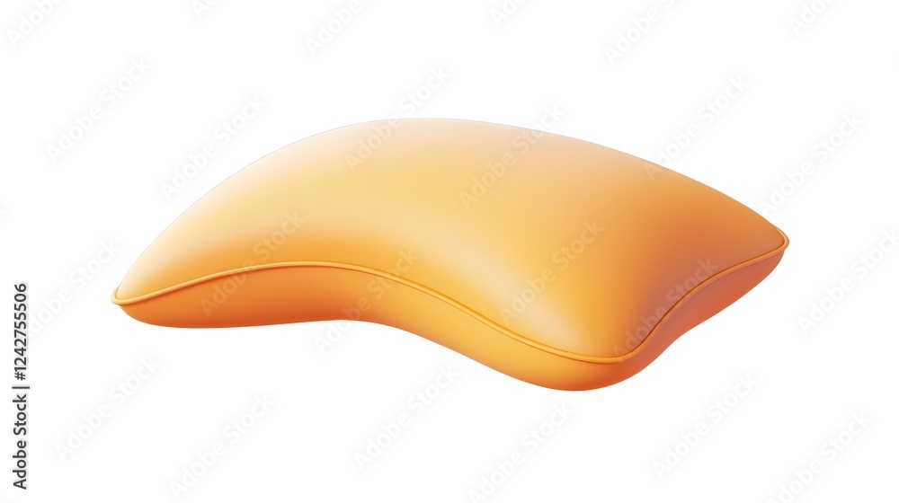 Aufkleber Vibrant Orange Abstract 3D Digital Geometric Shape Background with Smooth Curves and Minimalist Design