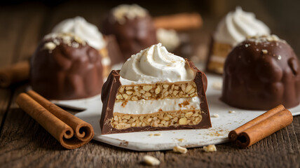 Milk chocolate filled with cinnamon toast crunch cream