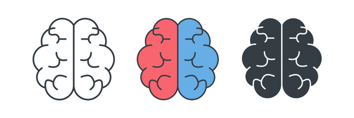 Brain icon symbol vector illustration isolated on white background