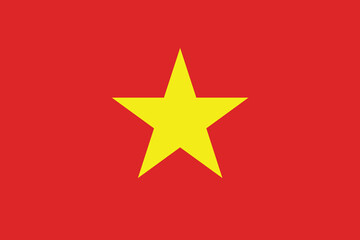 Vietnam flag official colors and proportion digital vector illustration.