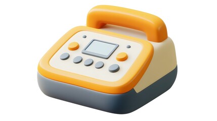 Vintage Retro Landline Telephone on White Background