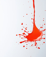 vibrant splash of red liquid creates dynamic patterns against light background