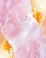 Fototapeta premium Elegant pink and gold marble texture background with soft hues and veins