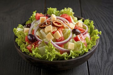 a bowl filled with a vegetable lettuce salad
