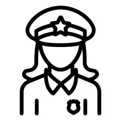 policewoman Line Icon