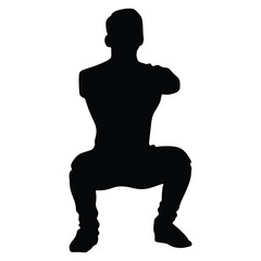 Man sports exercising silhouettes
