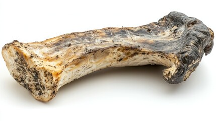 Smoked bone dog chew isolated white background