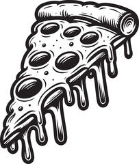 Fototapeta premium Pizza drawing style sticker vector 