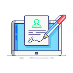 digital signature icon, digital signature vector illustration-simple illustration of digital signature, perfect for digital signature logos and icons