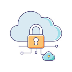 secure cloud icon, secure cloud vector illustration-simple illustration of secure cloud, perfect for secure cloud logos and icons